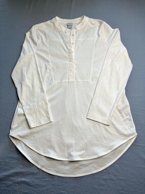 Chico's Cream Button-Front Long Sleeve Tunic